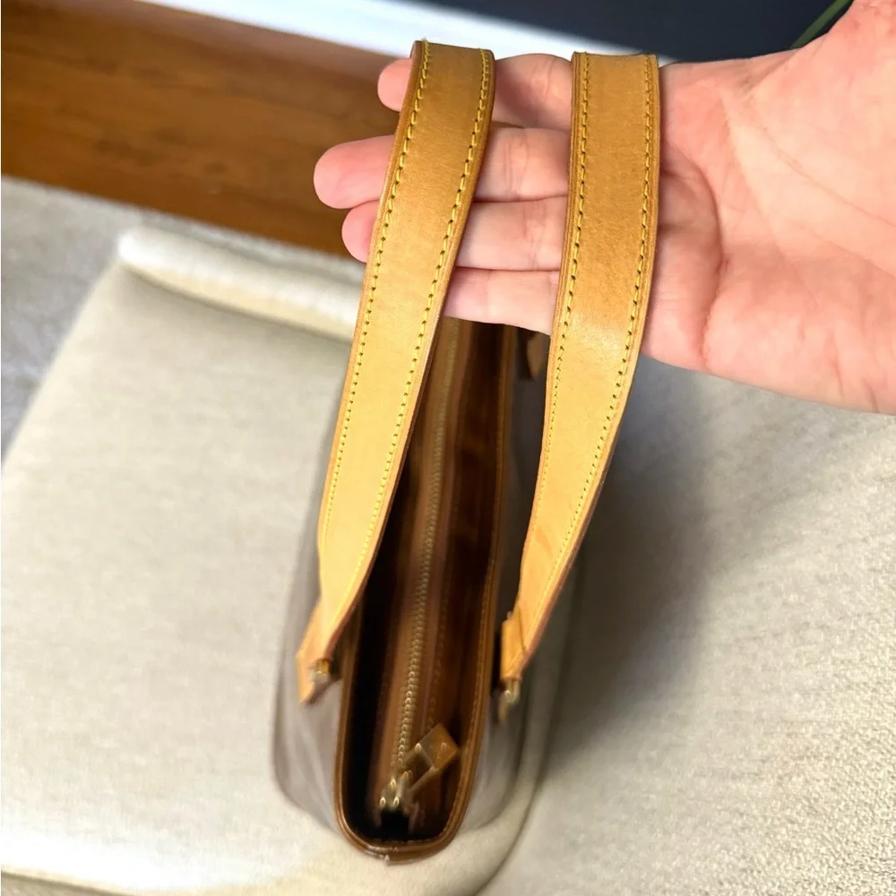 Authentic Louis Vuitton Vernis Houston tote bag bronze gold color small
